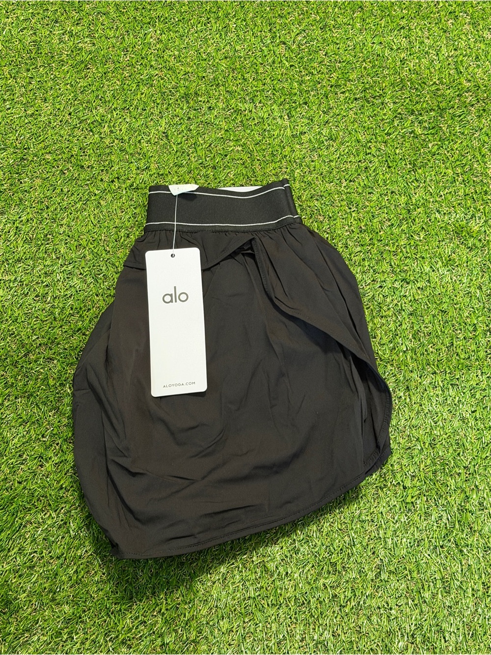 ALO Yoga Black Mini Shorts with Elastic Waistband
